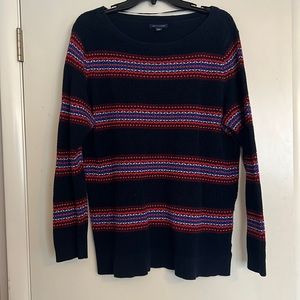 Tommy Hilfiger XL Navy Striped Sweater